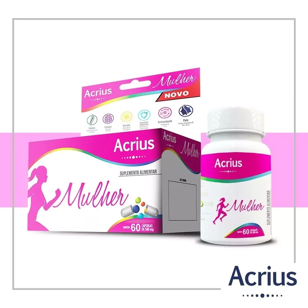 Suplemento Alimentar Acrius Mulher Complexo Vitamínico c/ 60 caps.