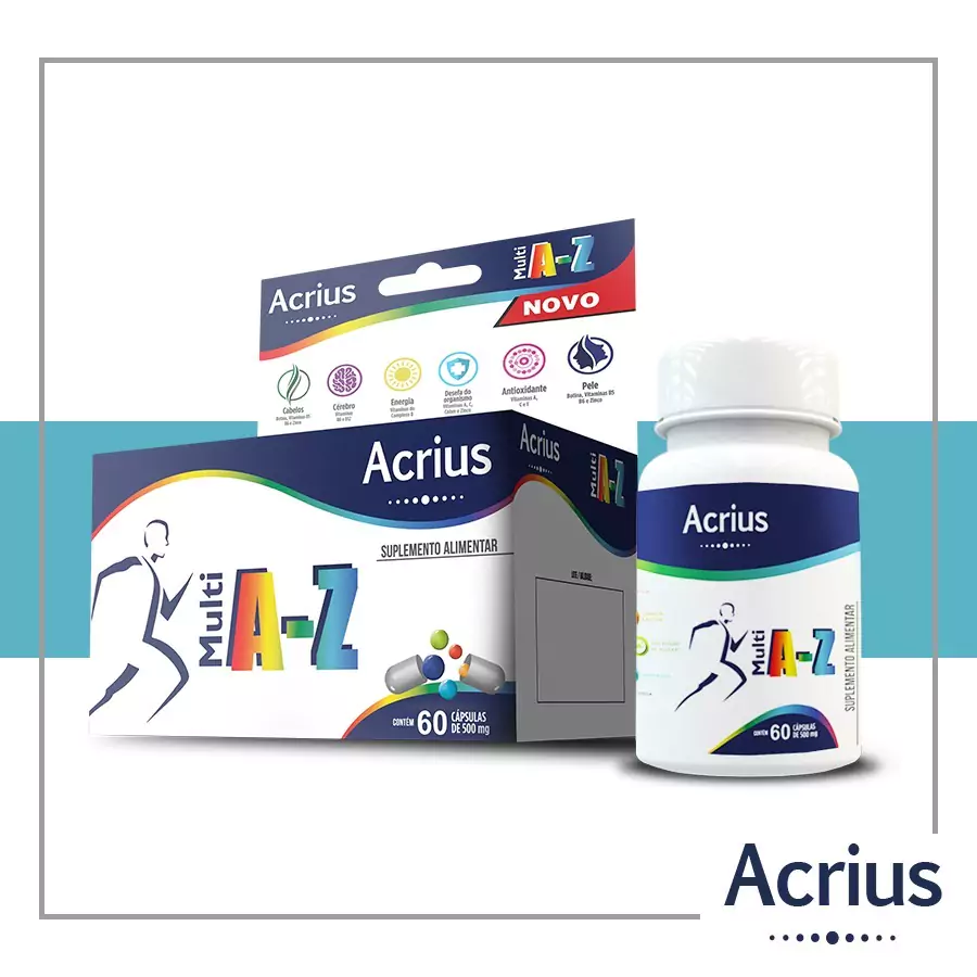 Suplemento Alimentar Acrius Multi Vitamínico A-Z c/ 60 caps.